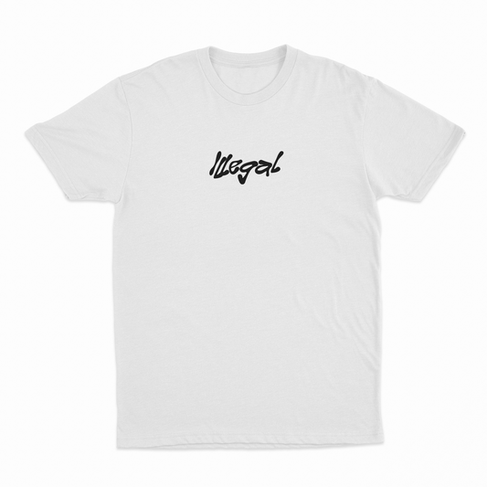 A plain white cotton t-shirt made from ethically grown cotton, with "If You Can See This You're Gay" printed on the back.