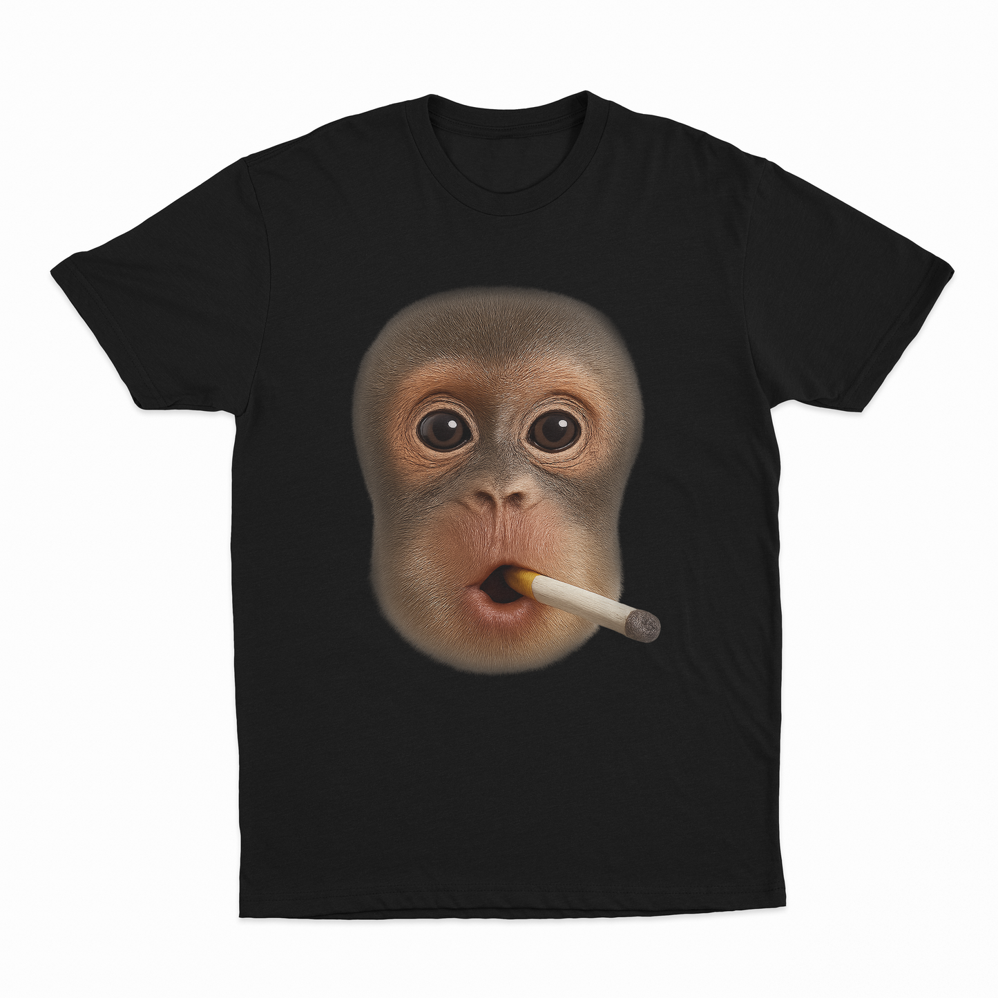 Monkey Smoking Cigarette Face T-Shirt