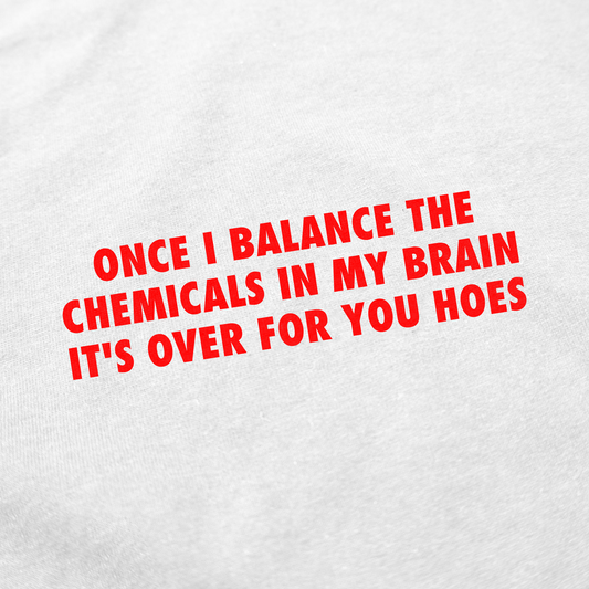 Once I Balance The Chemicals In My Brain It's Over For You Hoes T-Shirt