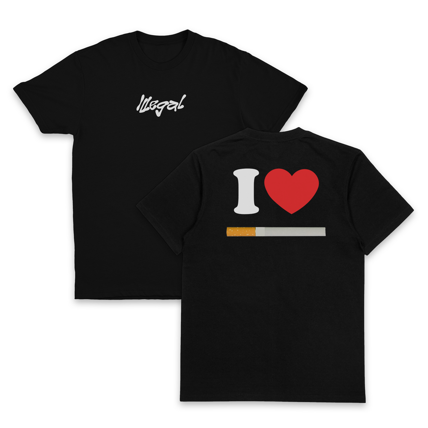 I Heart Cigarette T-Shirt (Backprint)