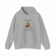 The I Be Like "IDK" And Be Knowing Hoodie is a gray cotton-polyester sweatshirt with a shrugging brown emoji graphic and the phrase "I BE LIKE IDK AND BE KNOWING," perfect for fans of Illegal Shirts style.