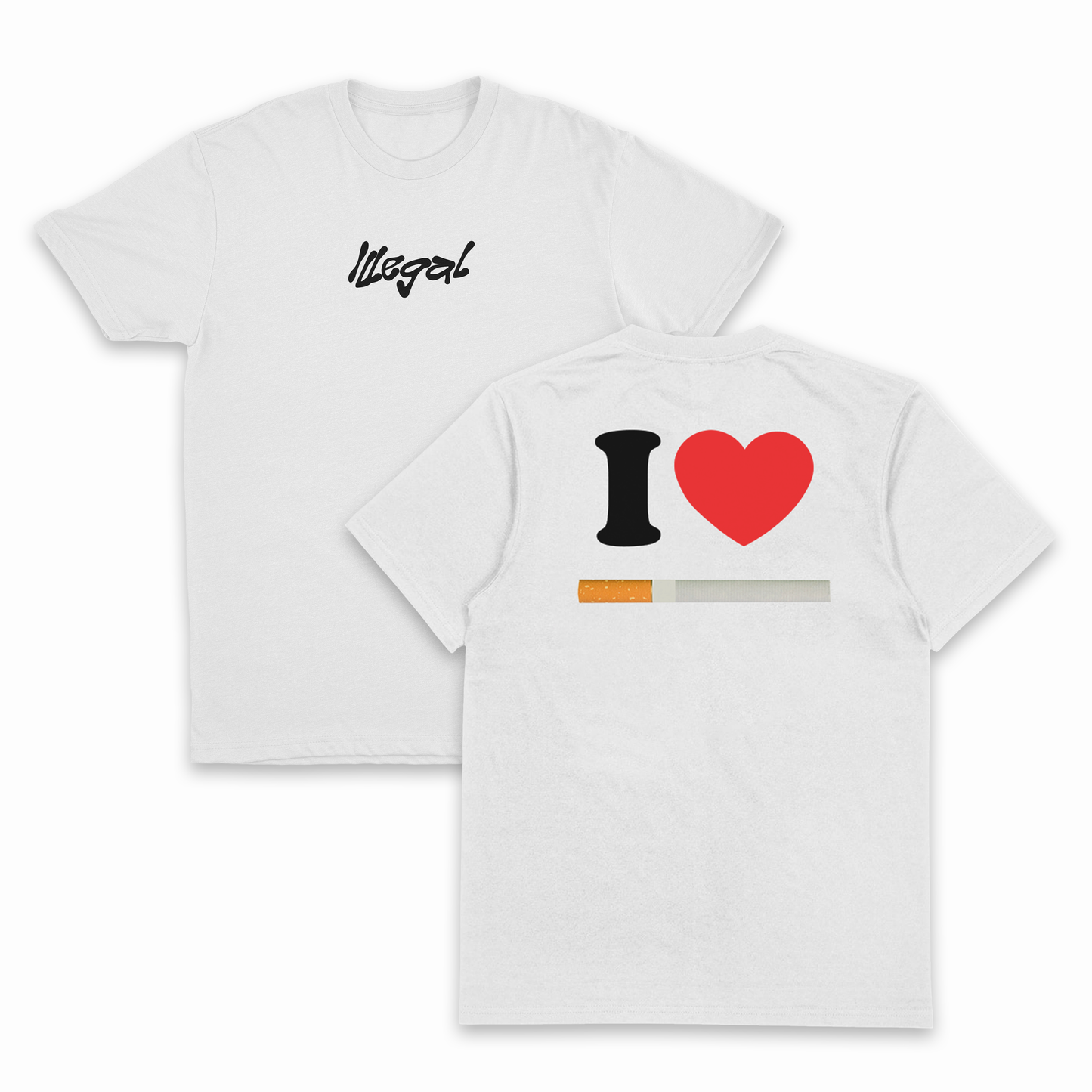 I Heart Cigarette T-Shirt (Backprint)