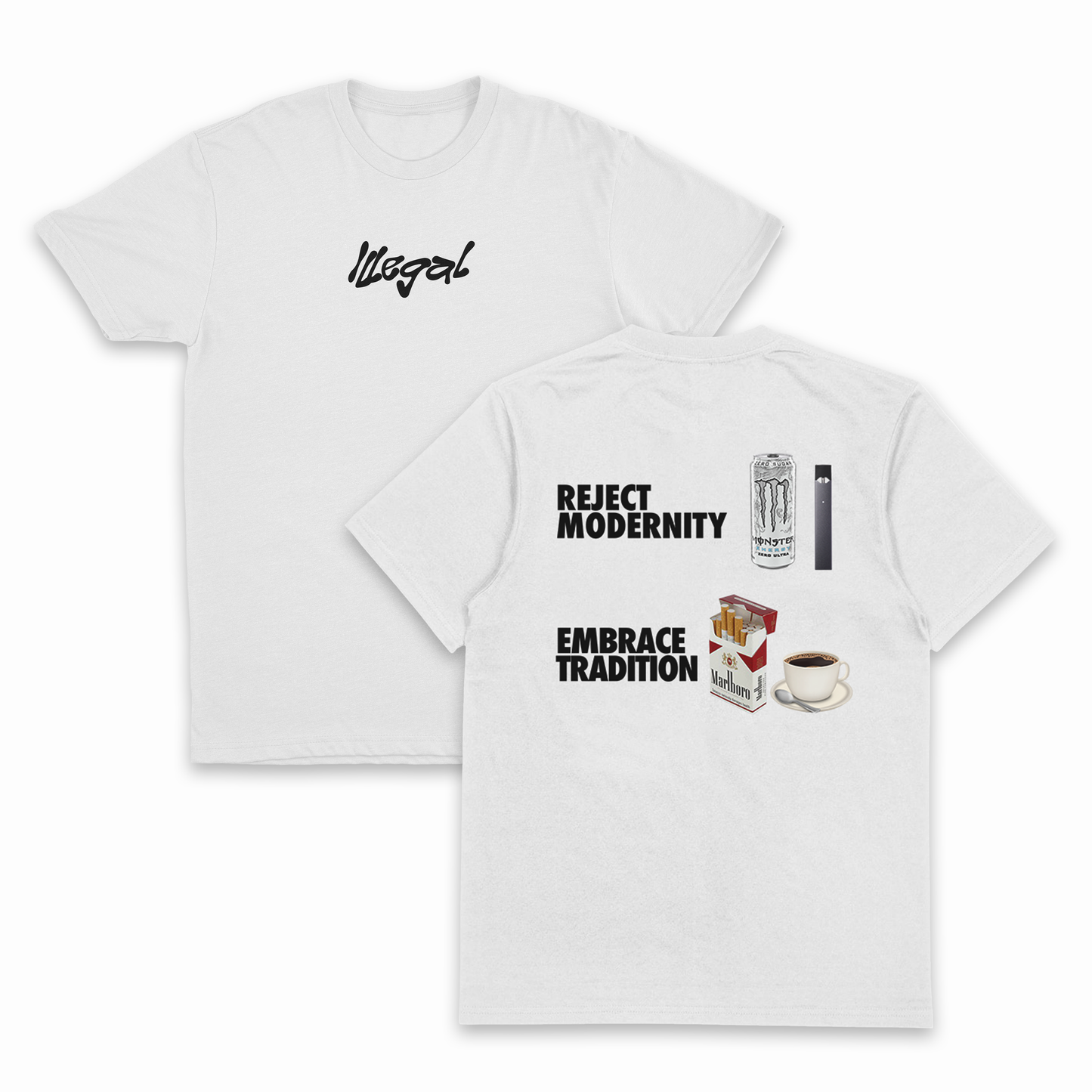 Reject Modernity Embrace Tradition T-Shirt (Backprint)