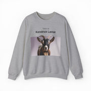 The This Is Kendrick Lamar Crewneck is a gray sweatshirt with "THIS IS Kendrick Lamar" above a goat photo—one of our funniest Illegal Shirts and a must-have for fans seeking something unique.