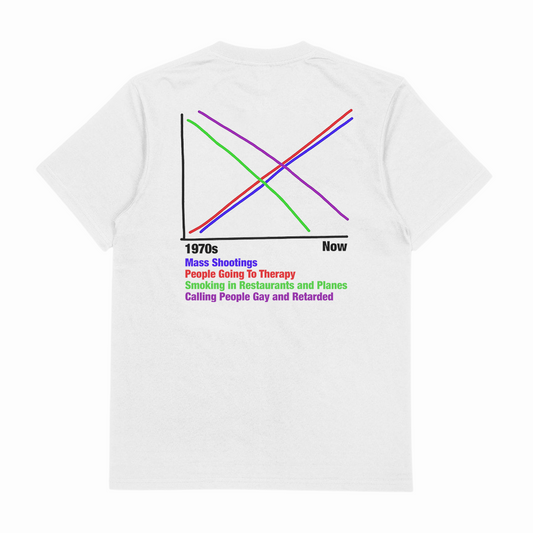 1970s vs Now Graph T-Shirt (Backprint)