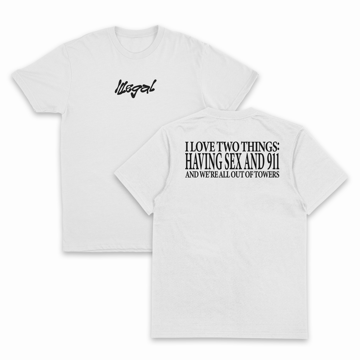 I Love Two Things T-Shirt (Backprint)