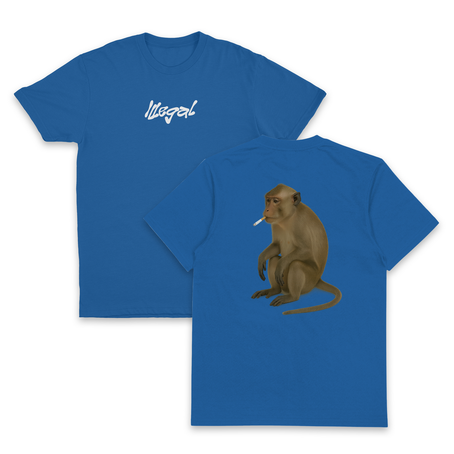 Monkey Smoking Cigarette T-Shirt (Backprint)