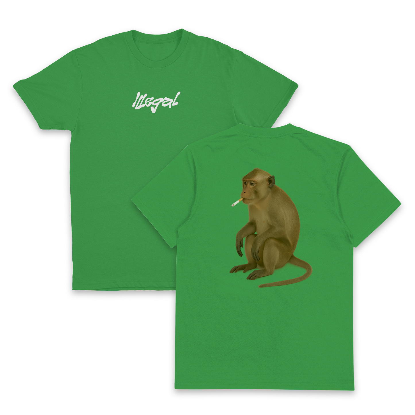 Monkey Smoking Cigarette T-Shirt (Backprint)