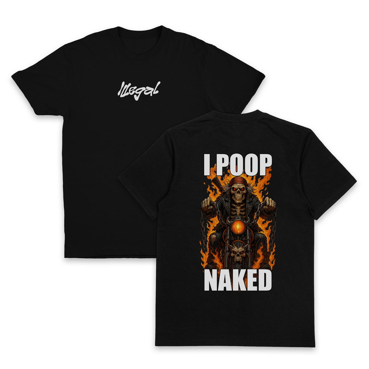 I Poop Naked T-Shirt (Backprint)