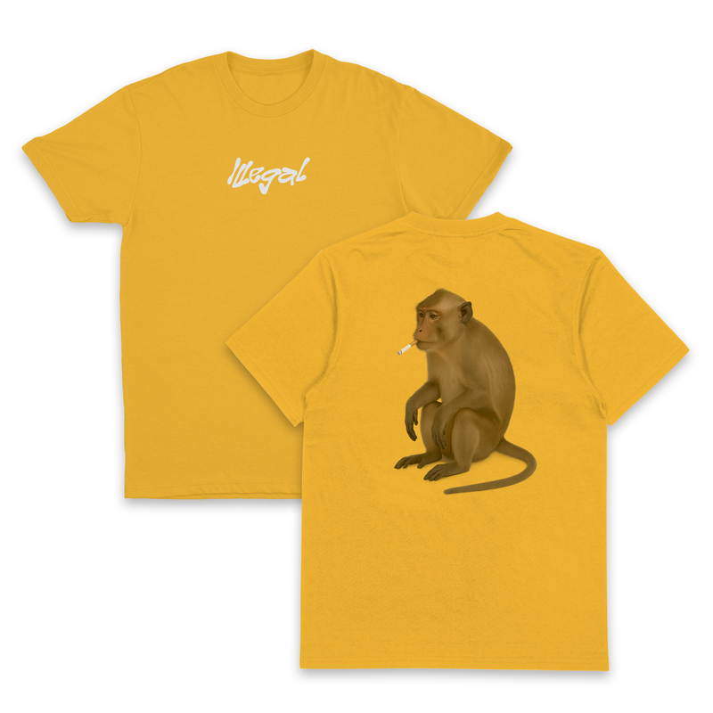 Monkey Smoking Cigarette T-Shirt (Backprint)