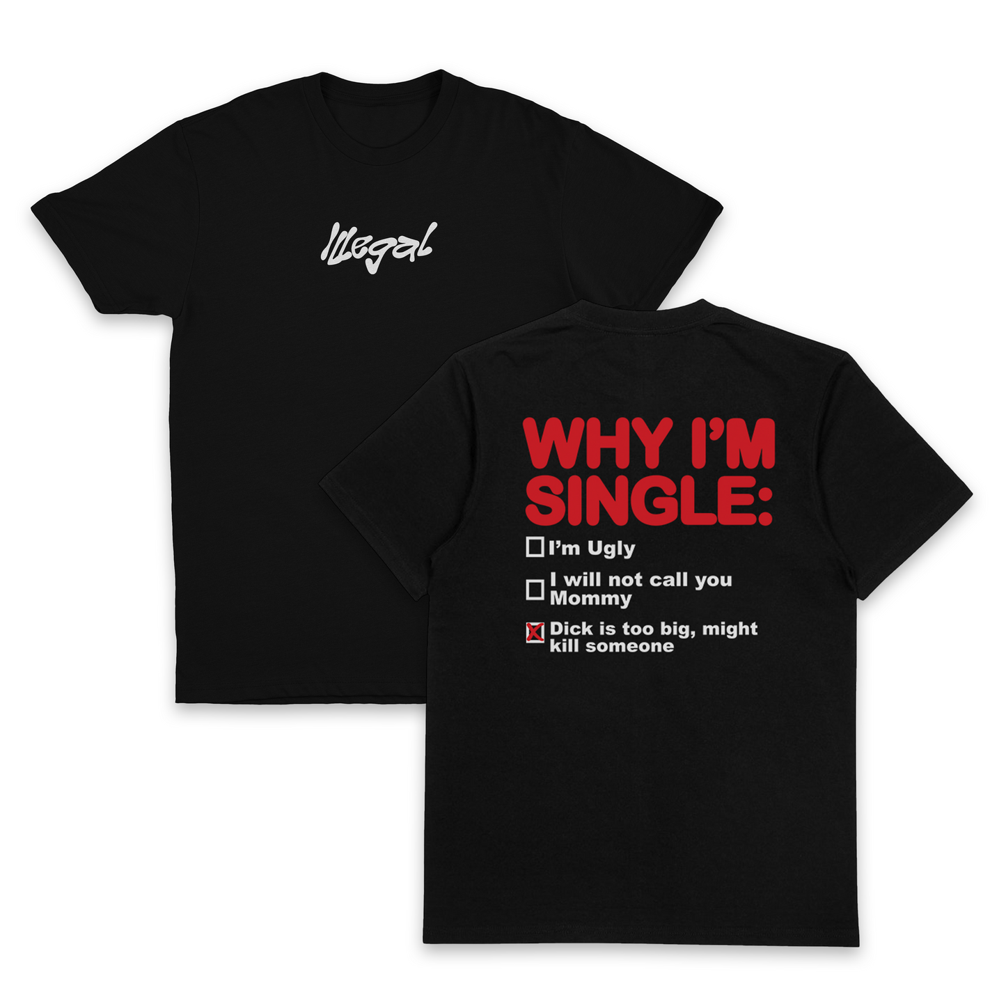 Why I'm Single T-Shirt (Backprint)