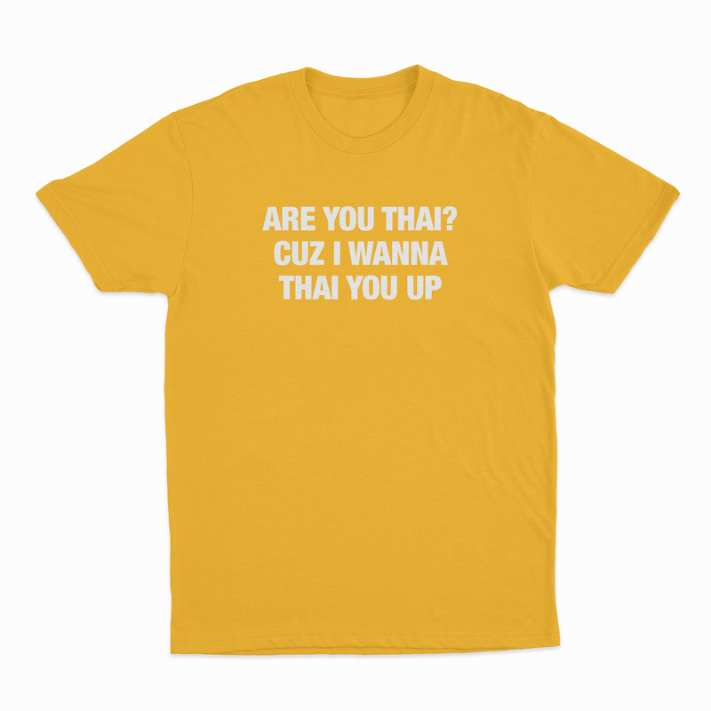 Are You Thai Cuz I'm Wanna Thai You Up Text Only T-Shirt