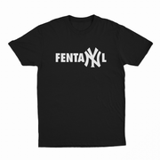 The Illegal 3–Pack includes a black T-shirt with "FENTANYL" printed in bold white letters, using the iconic New York Yankees-styled "NY.