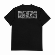 I Love Two Things T-Shirt (Backprint)