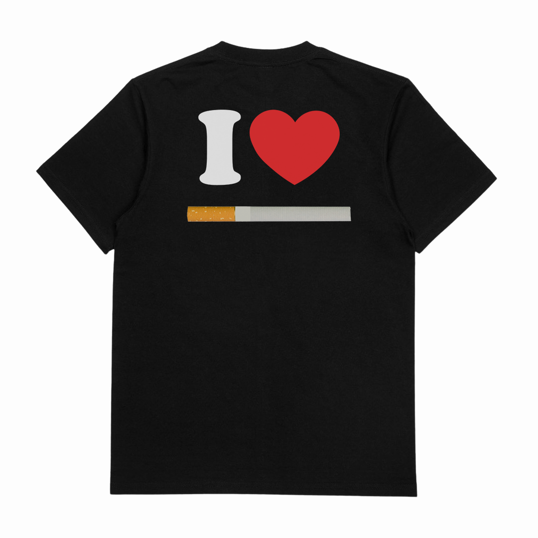 I Heart Cigarette T-Shirt (Backprint)