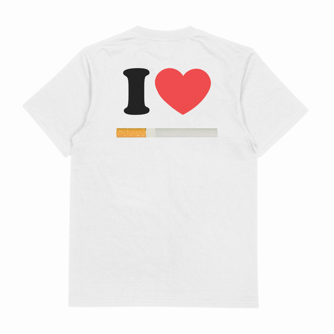 I Heart Cigarette T-Shirt (Backprint)