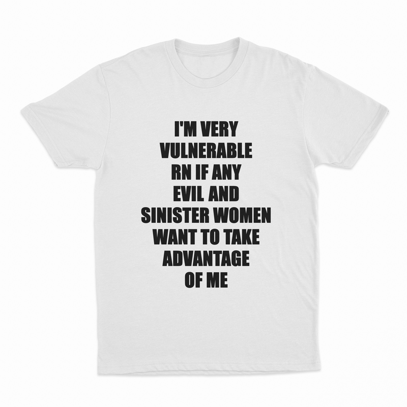 I'm Very Vulnerable RN If Any Evil And Sinister Women Want To Take Advantage Of Me T-Shirt