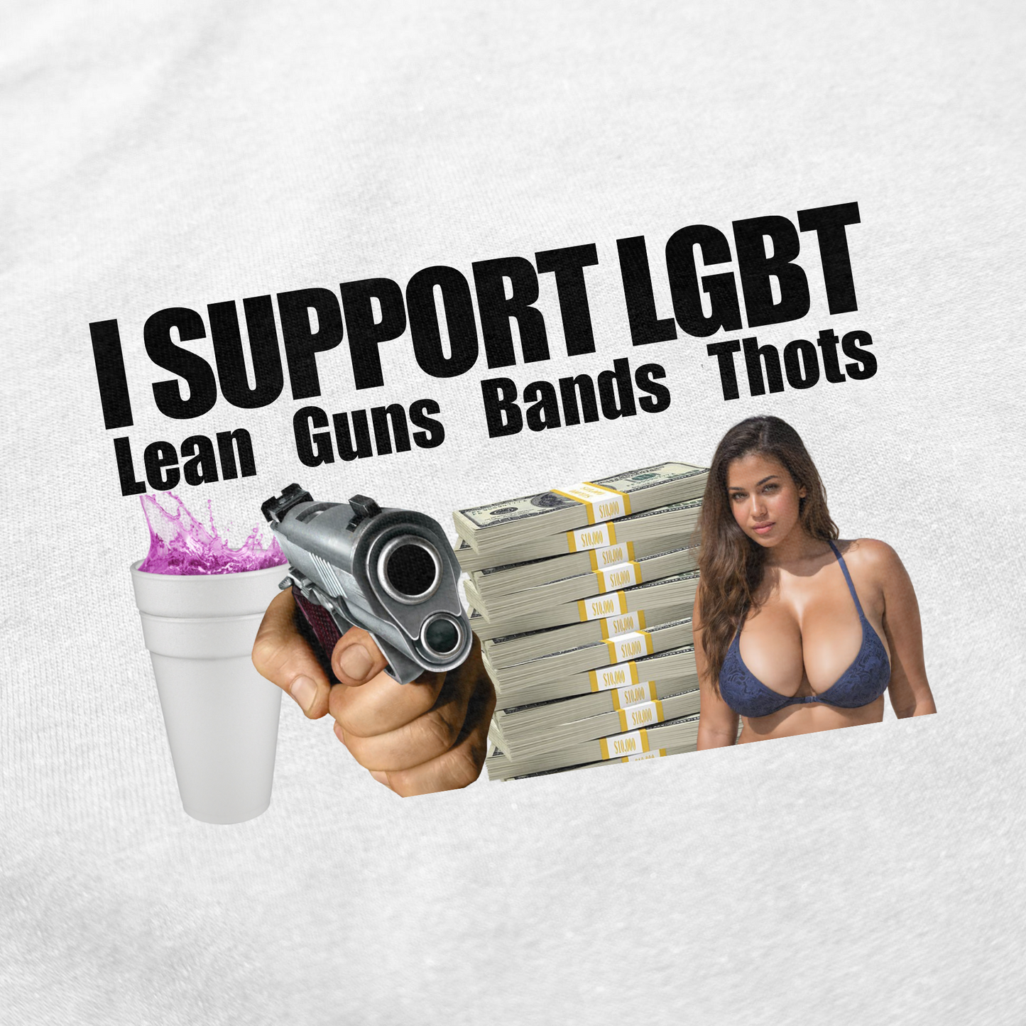 I Support LGBT (Lean, Guns, Bands, Thots) T-Shirt