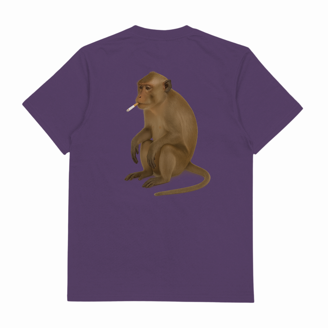 Monkey Smoking Cigarette T-Shirt (Backprint)