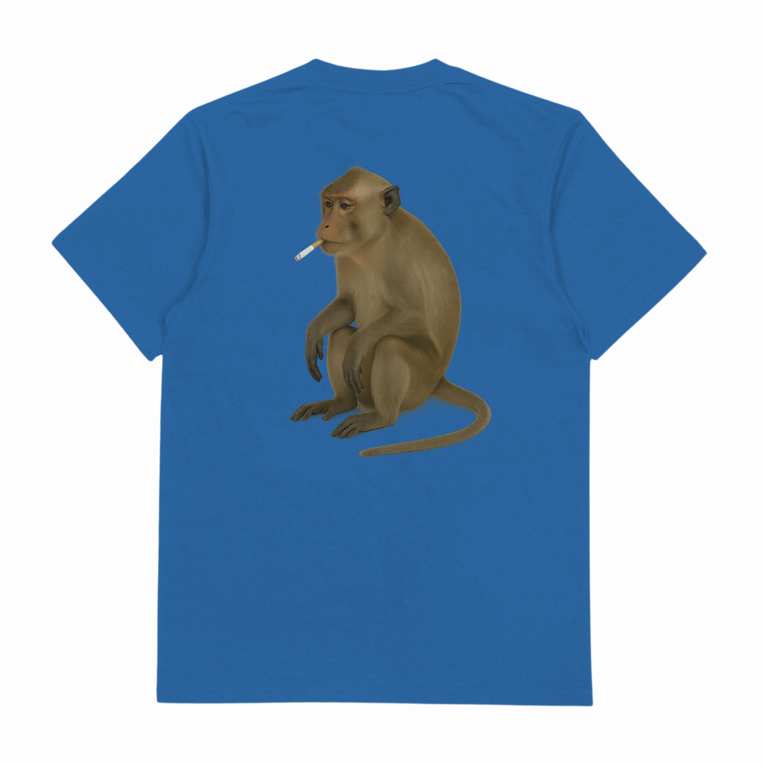 Monkey Smoking Cigarette T-Shirt (Backprint)