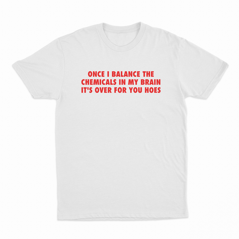 Once I Balance The Chemicals In My Brain It's Over For You Hoes T-Shirt