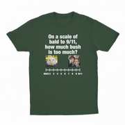 On A Scale Of Bald To 9/11, How Much Bush Is Too Much? T-Shirt