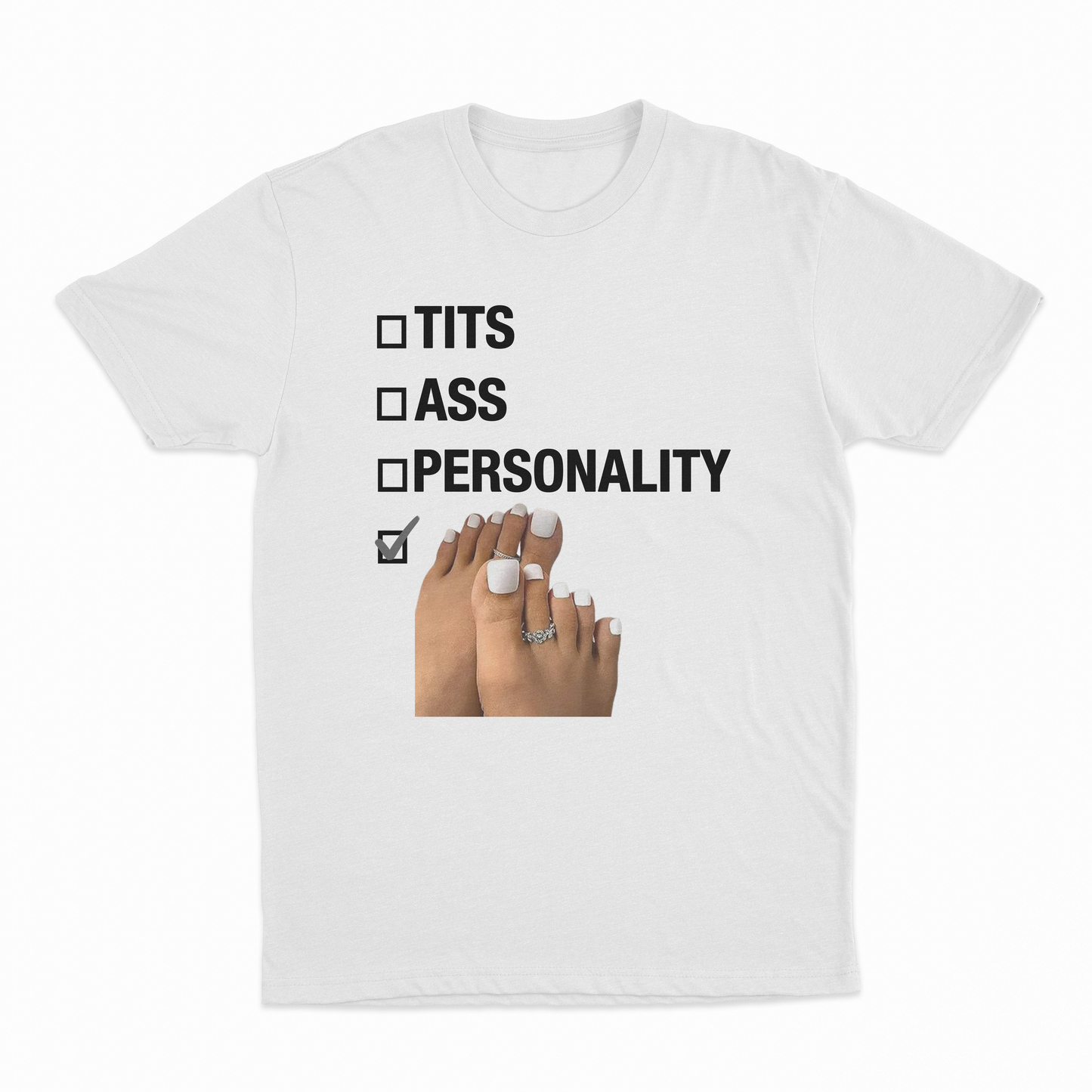 Tits Ass Personality Toes Checklist T-Shirt