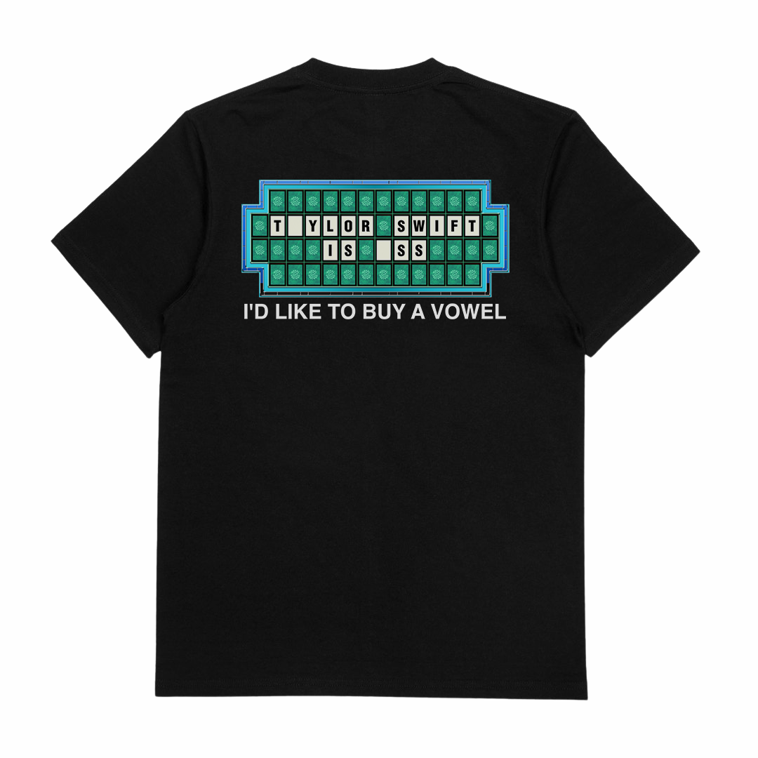 I'd Like To Buy A Vowel T-Shirt (Backprint)