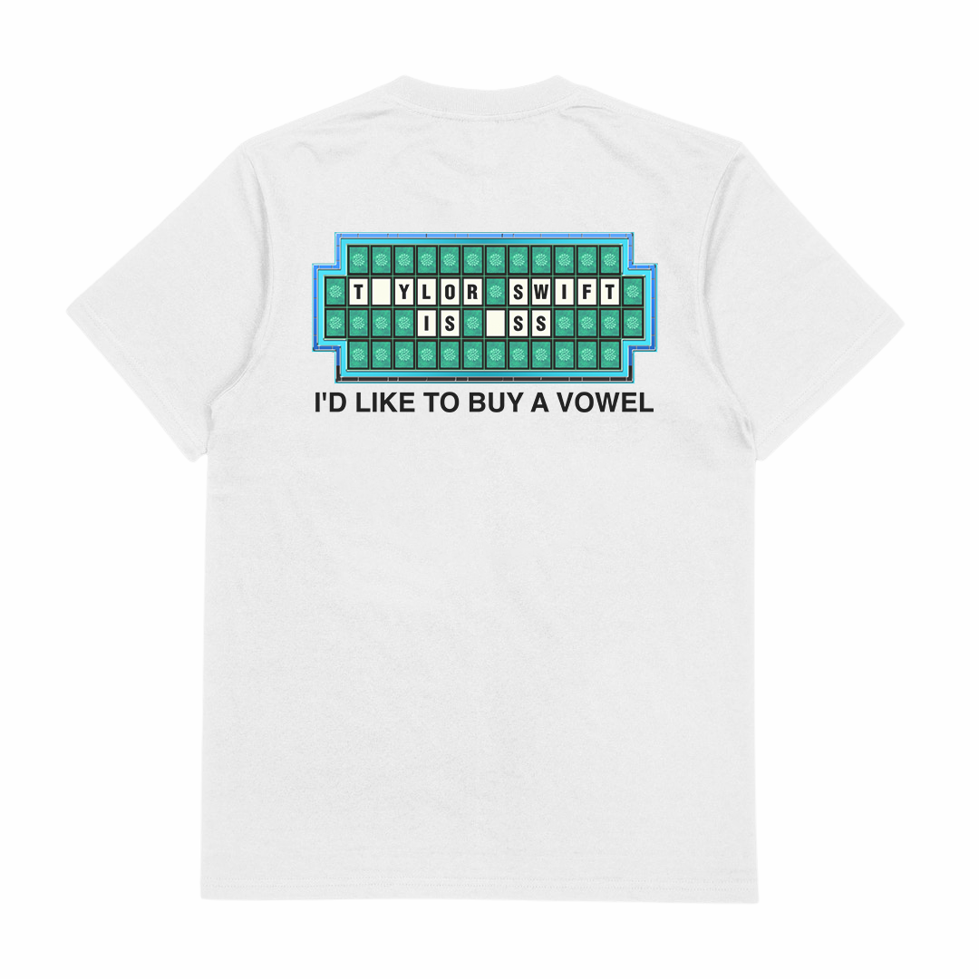 I'd Like To Buy A Vowel T-Shirt (Backprint)