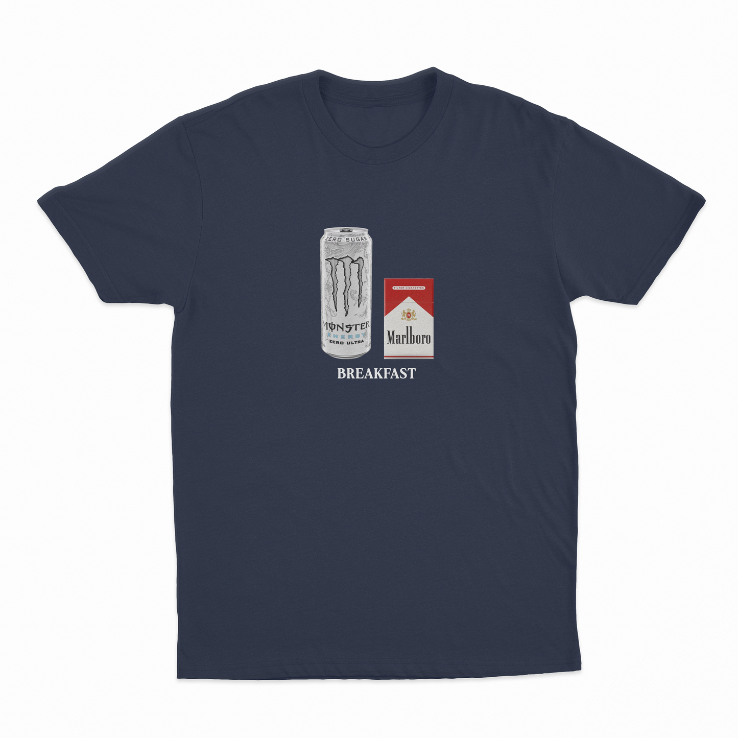 White Monster Marlboro Red Cigarette Breakfast T-Shirt