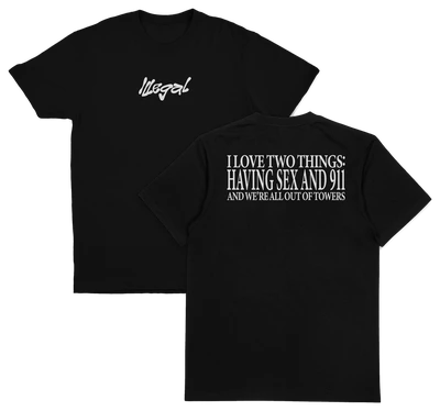 I Love Two Things T-Shirt (Backprint)