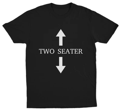 The Mega Meme 6–Pack includes black 100% combed cotton tees with bold white arrows and "TWO SEATER" in all caps—a classic Illegal Shirts design that stands out.