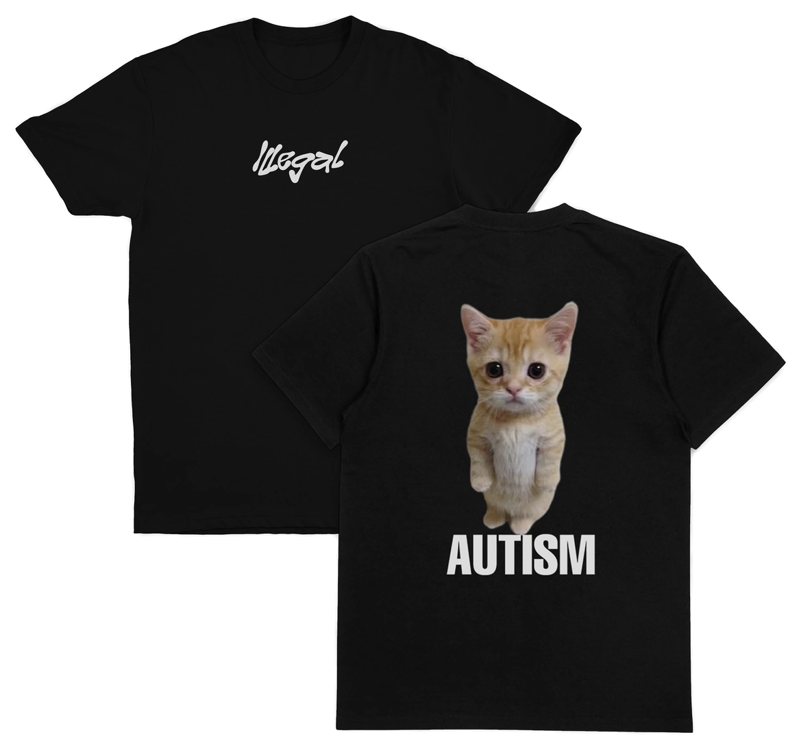 Autism Cat T-Shirt (Backprint)