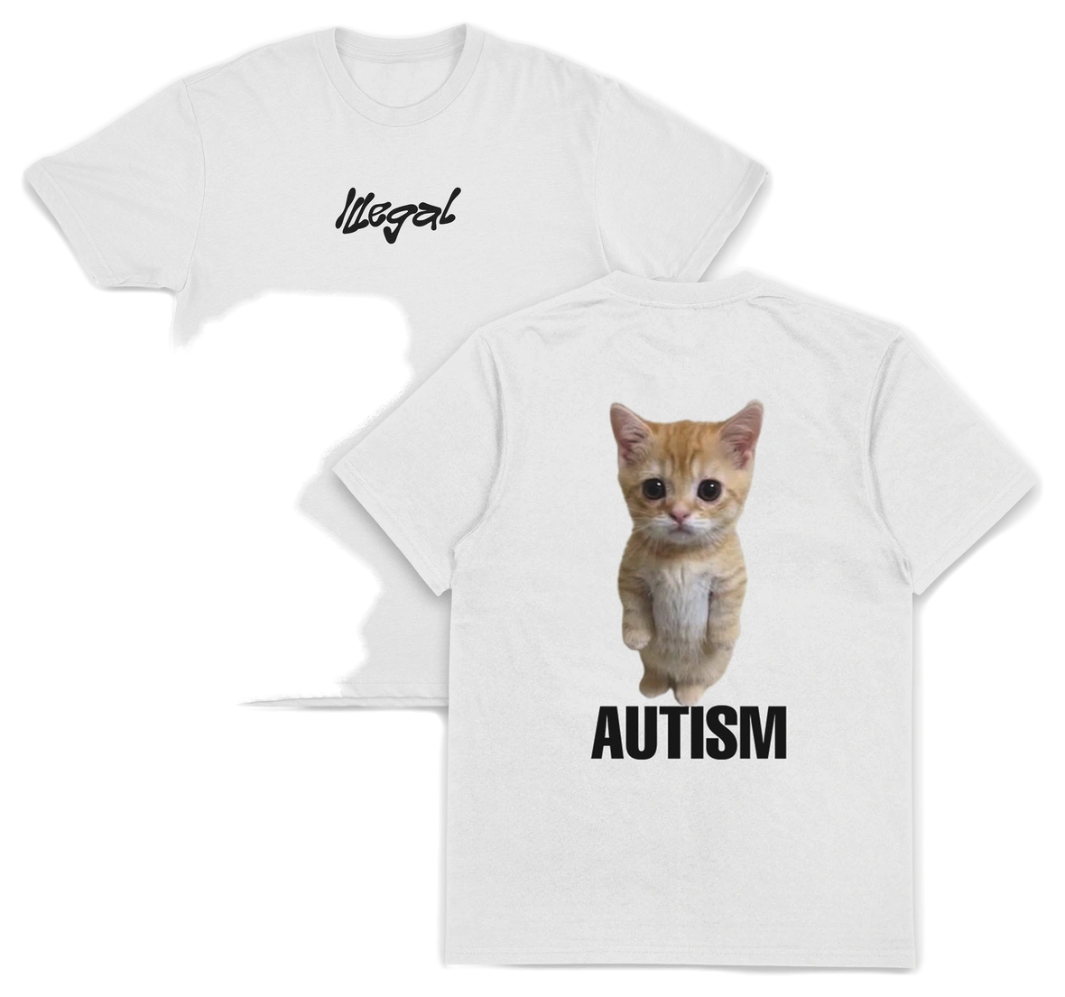 Autism Cat T-Shirt (Backprint)