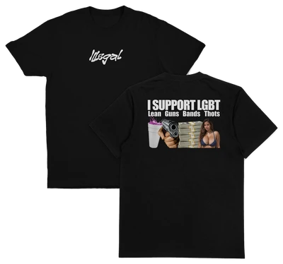 I Support LGBT (Lean, Guns, Bands, Thots) T-Shirt (Backprint)