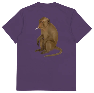 Monkey Smoking Cigarette T-Shirt (Backprint)