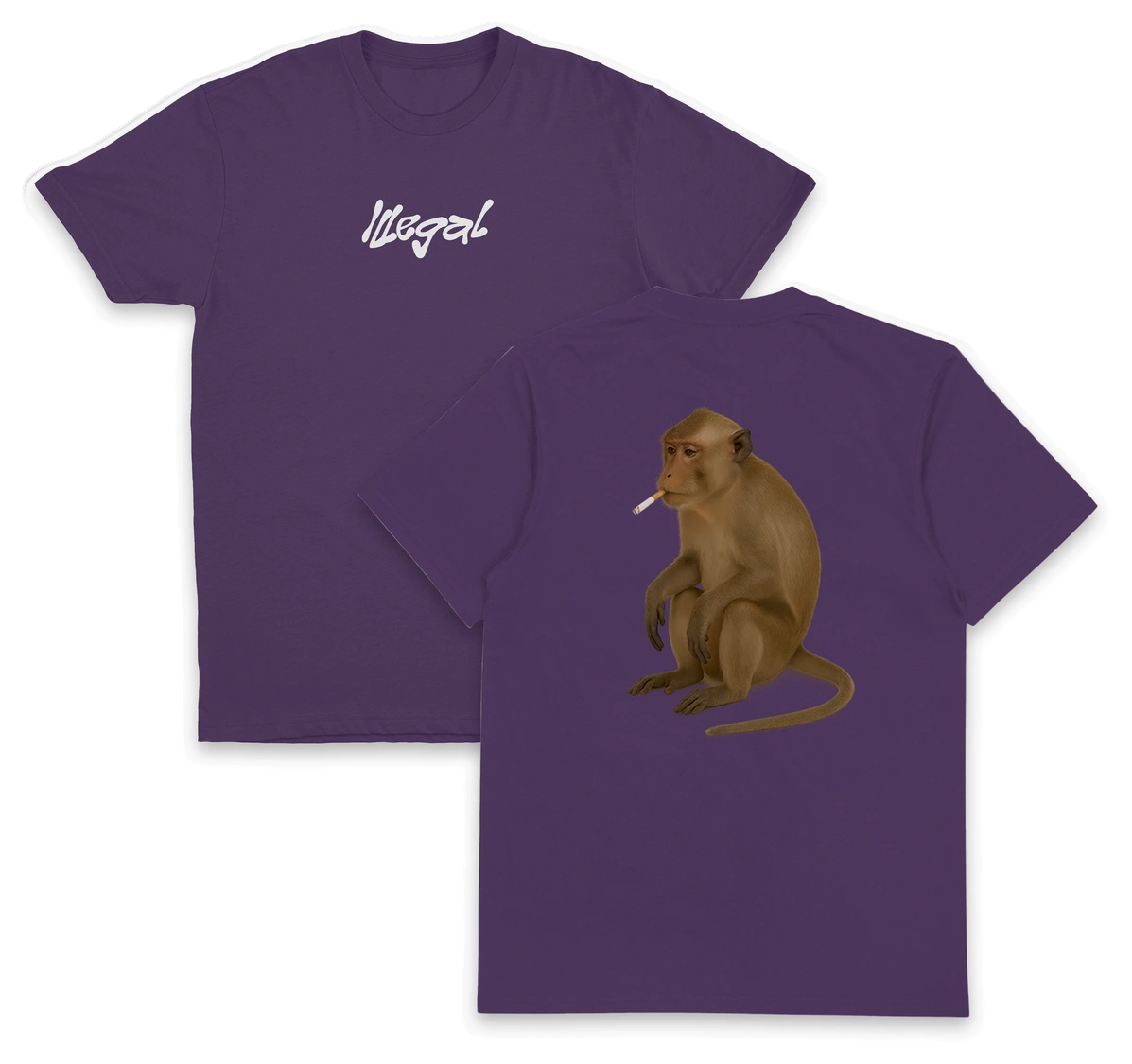 Monkey Smoking Cigarette T-Shirt (Backprint)