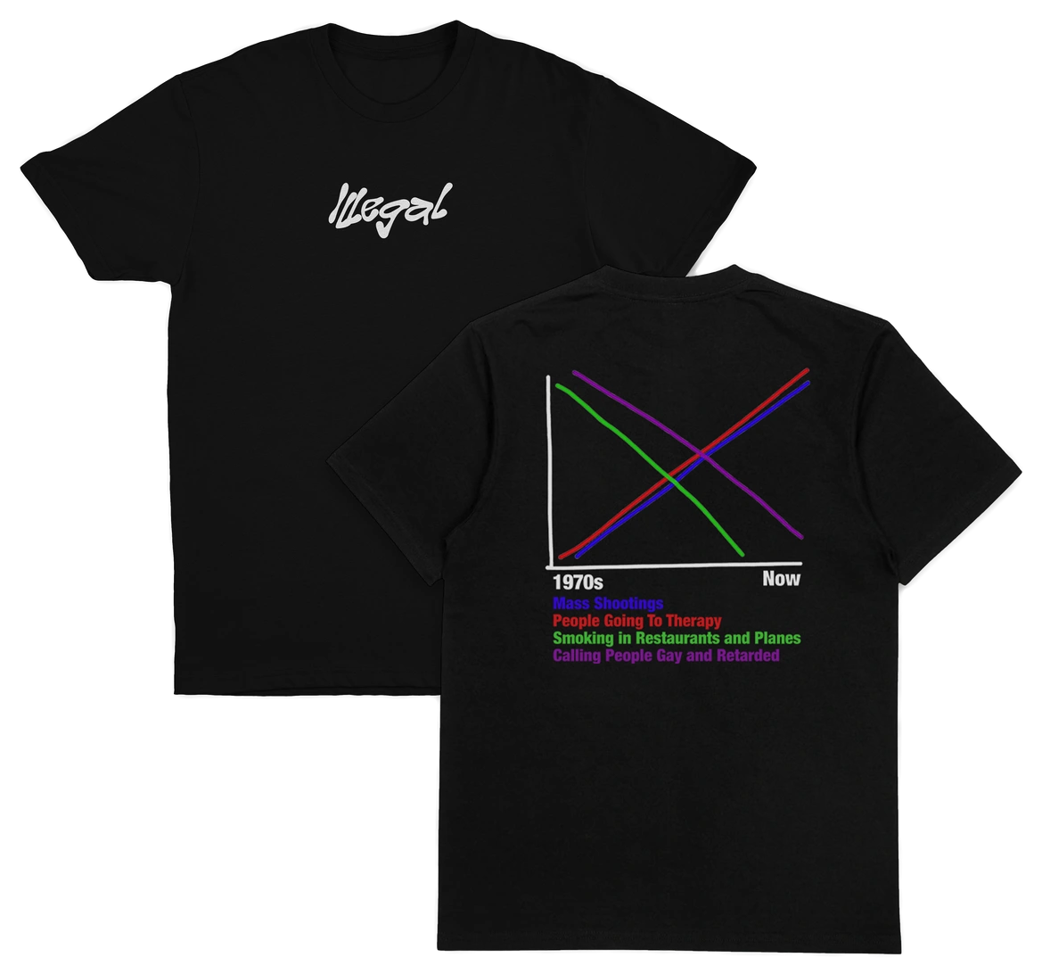 1970s vs Now Graph T-Shirt (Backprint)