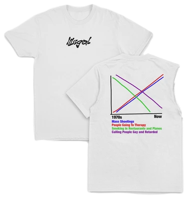 1970s vs Now Graph T-Shirt (Backprint)
