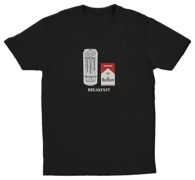 White Monster Marlboro Red Cigarette Breakfast T-Shirt