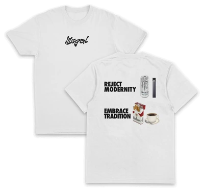 Reject Modernity Embrace Tradition T-Shirt (Backprint)