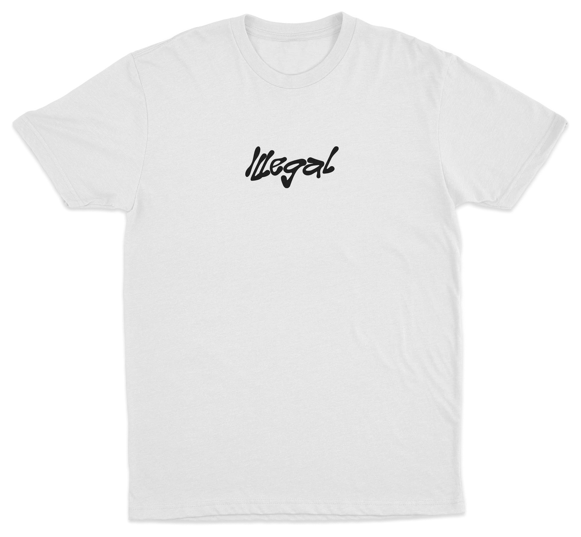 A plain white cotton t-shirt made from ethically grown cotton, with "If You Can See This You're Gay" printed on the back.