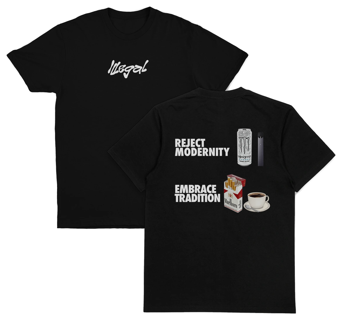 Reject Modernity Embrace Tradition T-Shirt (Backprint)