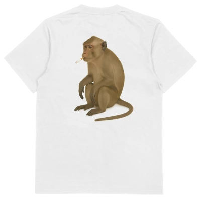 Monkey Smoking Cigarette T-Shirt (Backprint)