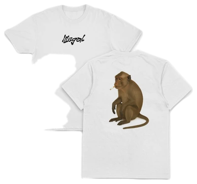 Monkey Smoking Cigarette T-Shirt (Backprint)