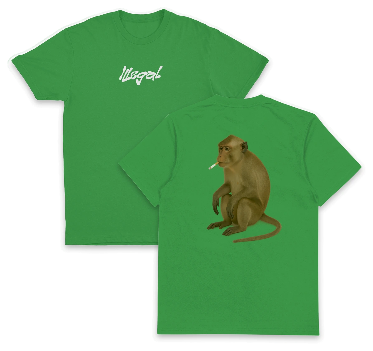 Monkey Smoking Cigarette T-Shirt (Backprint)
