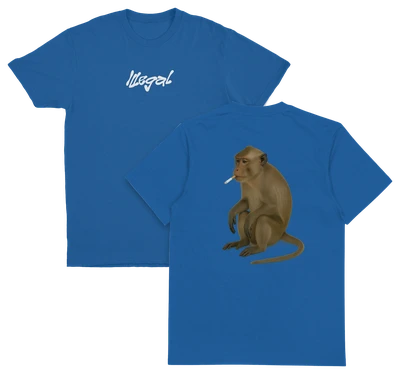 Monkey Smoking Cigarette T-Shirt (Backprint)