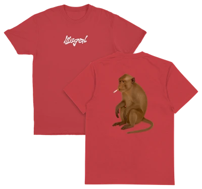 Monkey Smoking Cigarette T-Shirt (Backprint)