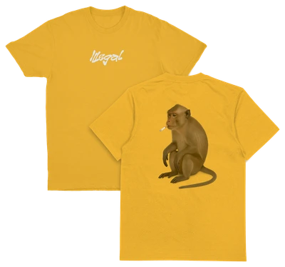 Monkey Smoking Cigarette T-Shirt (Backprint)