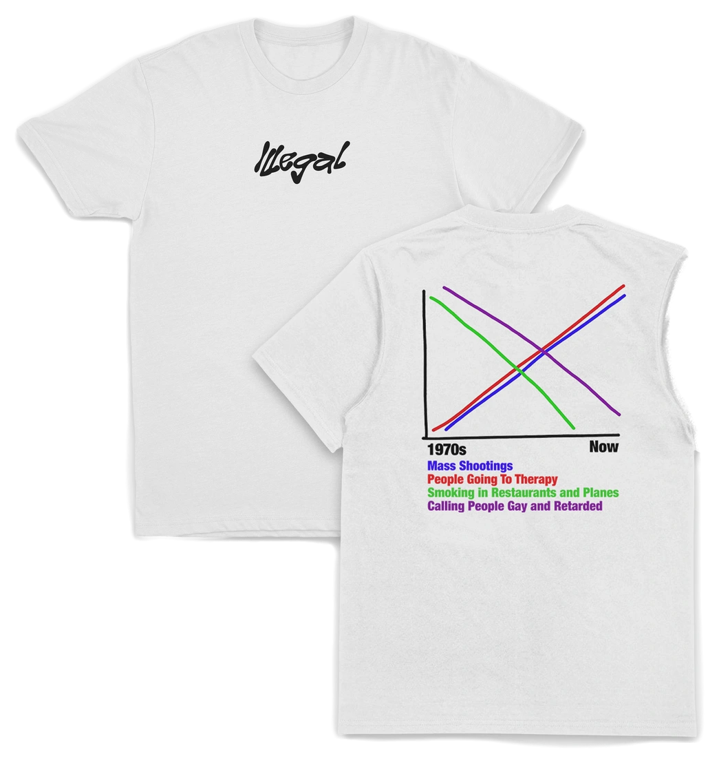 1970s vs Now Graph T-Shirt (Backprint)